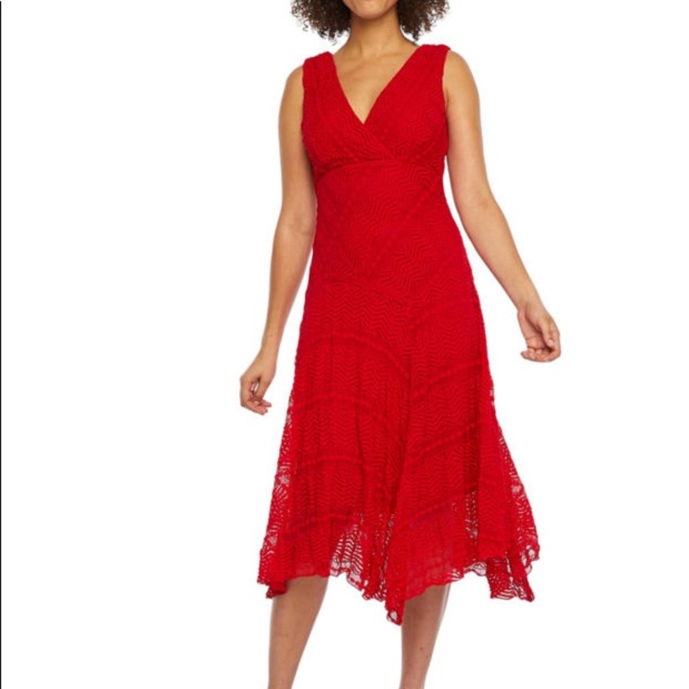 Red lace dress